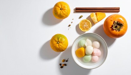 Celebrating Dongzhi Festival A Bowl of Tangyuan and Festive Fruits