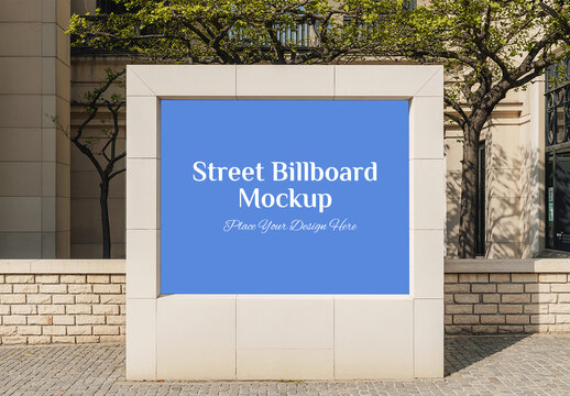 Billboard Mockup in Stone Structure