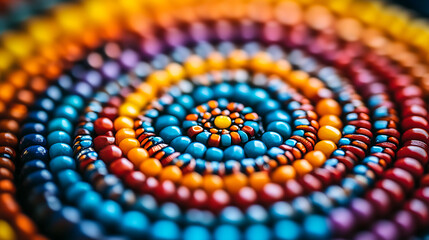 Vibrant beaded mandala design with mesmerizing colors, perfect for artistic projects