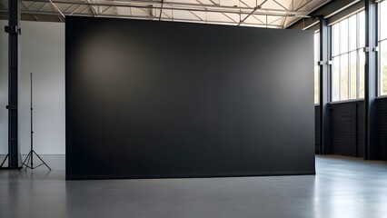 Giant Canvas Covered In Glossy Black Paint, With Faint Percentage Outlines Emerging Under Subtle Side Light, Symbolizing Hidden Data, Environmental Change, And Artistic Reflection