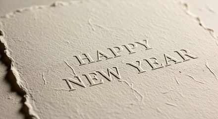 Happy New Year Embossed Greeting Card Texture