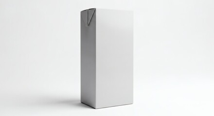 Blank White Packaging Mockup for Beverages Juice, Milk, or Other Liquid Products - Isolated Studio Shot