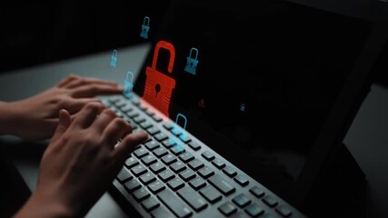 Digital security concept illustrating a cybersecurity breach, with a red unlocked padlock indicating data exposure among secure systems, emphasizing system vulnerability and risk Marrow - Powered by Adobe