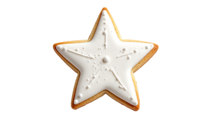 white star-shaped cookie kitchen food bright isolated on transparent background
