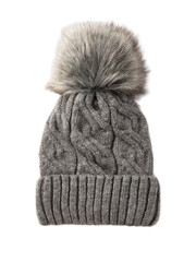  Knit Beanie Hat Isolated on White Background, Winter Fashion Accessory for women 