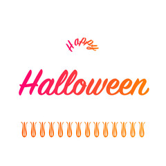 Happy Halloween text banner, vector illustration