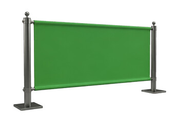 Obraz premium Green screen retractable banner stand for chroma key effects