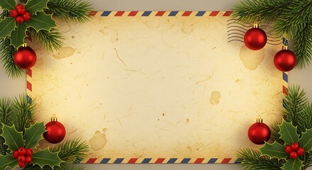 Retro style Christmas background with old textured paper,