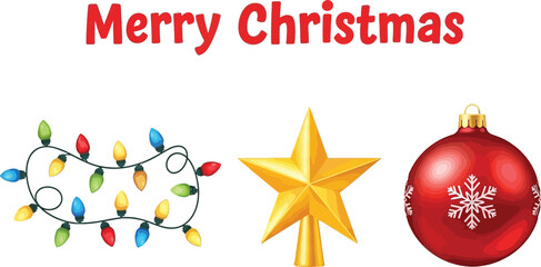 Festive christmas ornaments and lights