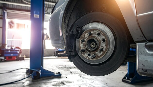 Professional Mechanic Inspecting Car Brake Disc in Workshop - Free ...