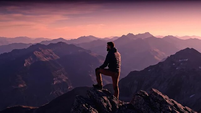 Majestic snow-capped mountains reflecting in a calm icy lake with a small cabin nestled amongst the peaks under a clear blue sky, a breathtaking winter panorama