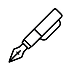 Classic fountain pen icon with a nib and cap for writing and calligraphy