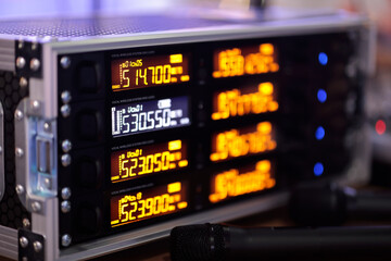 close up of vocal wireless system and microphones