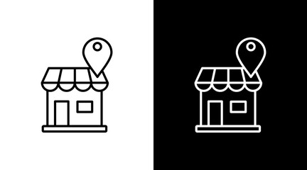 Local Business White Icon Set Design