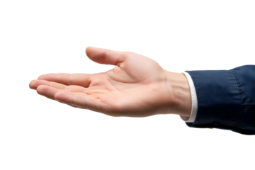 Outstretched human hand in gesture of offering or request