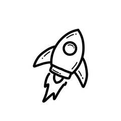 Rocket line icon. Start up outline icon.