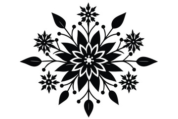 winter floral silhouette vector icon silhouette il