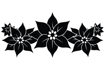 poinsettia border vector icon silhouette illustrat