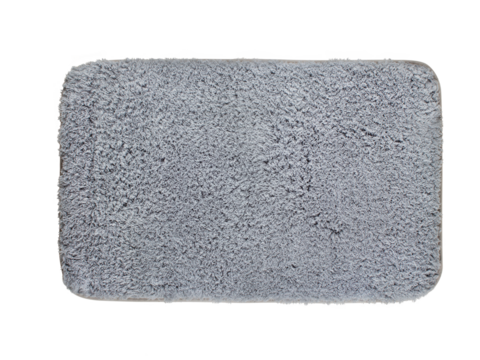 Soft Gray Bathroom Rug on White Background