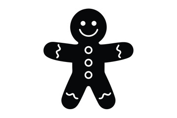 gingerbread man vector icon silhouette