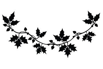 christmas ivy garland vector icon silhouette