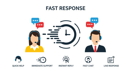 Fast response customer service with agents and quick support.