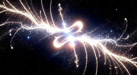 Cosmic Energy Burst: Abstract Starry Light Trails Against Dark S