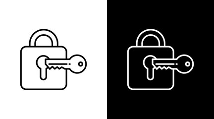 Security White Icon Set Design