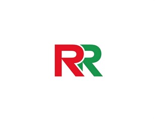 Two capital "R" letters are positioned against a plain white background. One is red, the other is green and slightly overlapped