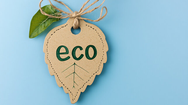 Go green with this eco-friendly leaf tag promoting sustainability and environmental care