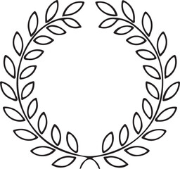 Laurel wreath icon in flat style. Laurel wreath line icon. linear style sign for mobile concept and web design. Hand drawn laurel wreaths isolated .