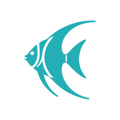 Coral reef fish icon on White Background Vector Art Illustration on white background.
