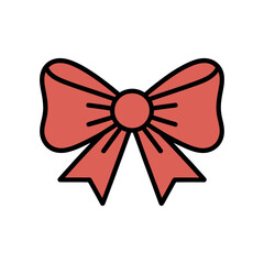 Christmas bow icon on White Background Vector Art Illustration on white background.