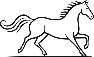 Obraz premium horse vector illustration running cartoon design