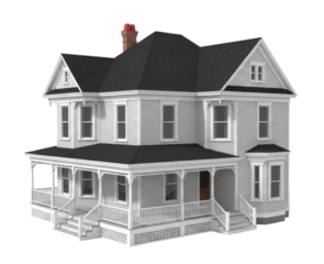 Victorian house model transparent background cutout png
