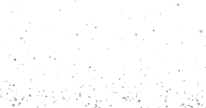 High resolution colorful confetti isolated on transparent background png, 3d render of confetti floating, confetti falling down, celebration, birthday, wedding, party graphics, no shadows