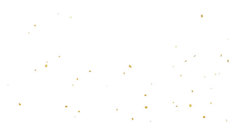 Realistic confetti golden tinsel, confetti fall from the sky on transparent background, golden glitter dust particles confetti, shine falling gold dust lights, abstract luxury gold confetti border