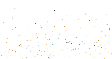 Colorful bright confetti isolated on transparent background, multicolored confetti falling png, celebration themes, party graphics, birthdays, festivals, new year designs, no shadows