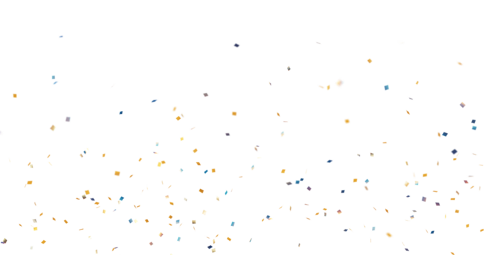 Colorful bright confetti isolated on transparent background, multicolored confetti falling png, celebration themes, party graphics, birthdays, festivals, new year designs, no shadows