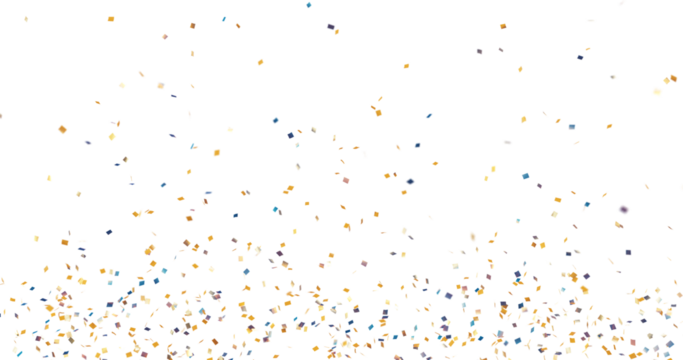 Colorful bright confetti isolated on transparent background, multicolored confetti falling png, celebration themes, party graphics, birthdays, festivals, new year designs, no shadows