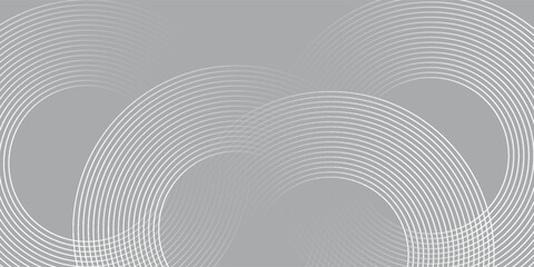 Abstract white glowing geometric lines on gray background. Modern shiny blue circle lines pattern. modern design eps10 vector illustration