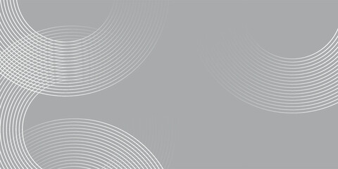 Abstract white glowing geometric lines on gray background. Modern shiny blue circle lines pattern. modern design eps10 vector illustration