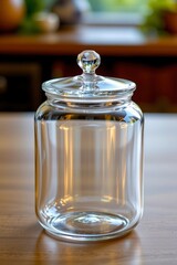 Elegant Clear Glass Jar with Decorative Lid