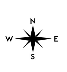 Fototapeta premium Simple Compass Rose with Cardinal Directions