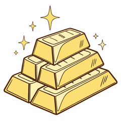 A stack of shiny gold bars representing wealth fortune and financial success