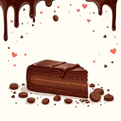 Decadent Layered Chocolate Cake with Coffee Beans and Sprinkles