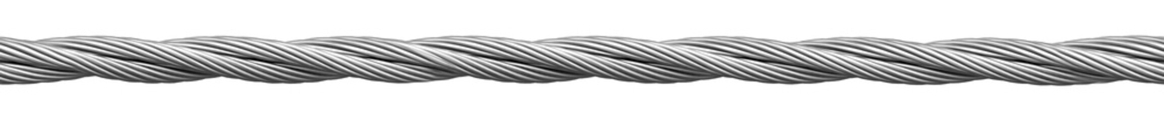 Steel metal hawser or metal cable. Iron metal cable uses in the industrial construction. Png transparency