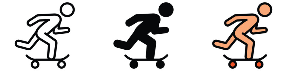 Skateboarding icon vector. youth marketing campaigns, fitness programs symbol. vector illustration.