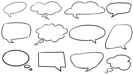 Fototapeta premium Easy to use speech bubbles doodle