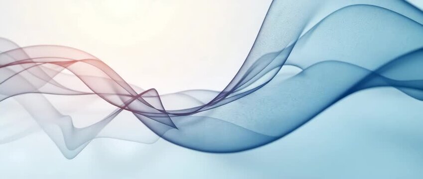 Flowing blue and purple abstract waves gently undulate as the camera pans slowly, creating a serene, minimalist background ideal for corporate and creative presentations in a cinematic style.